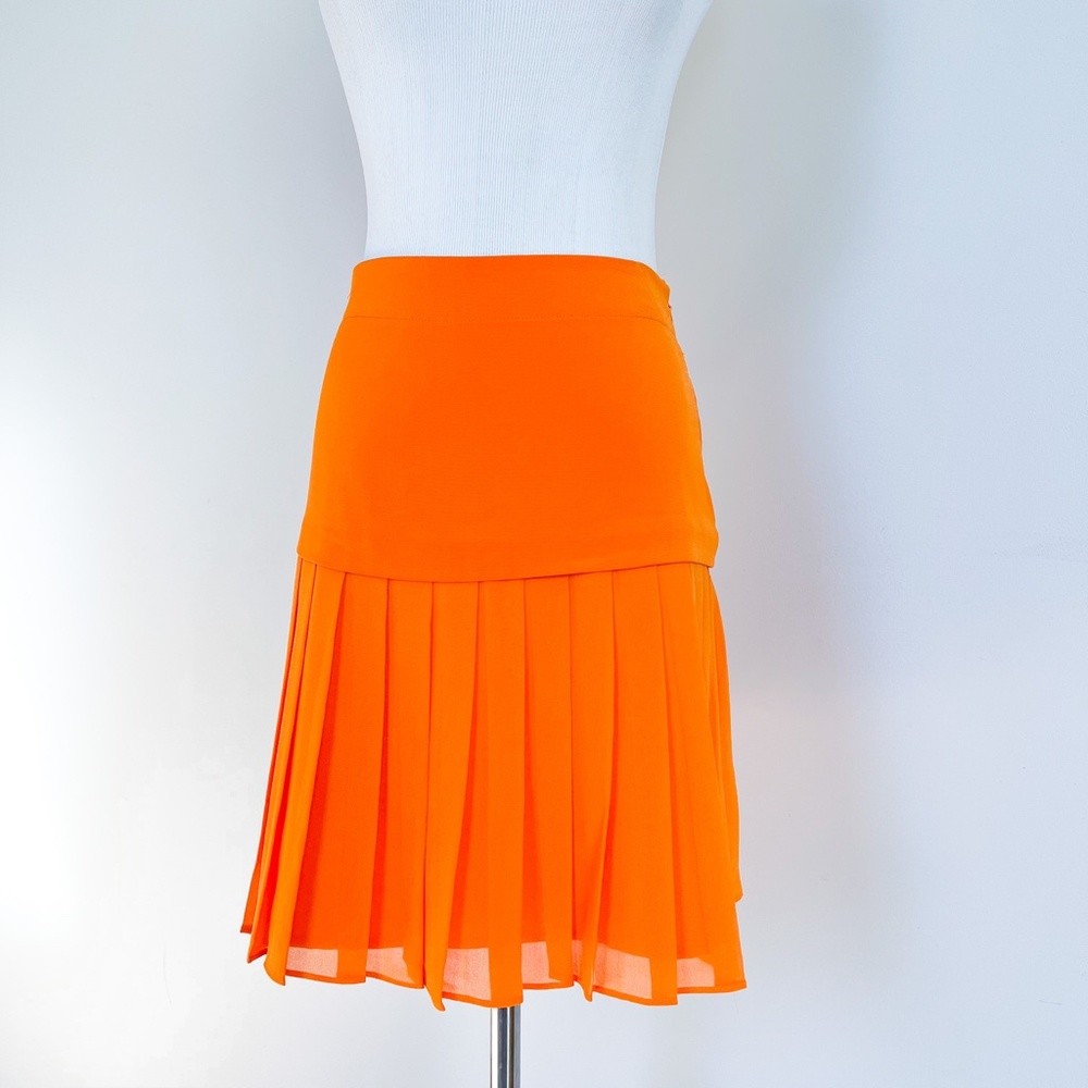 $148 AX Armani Exchange Mini Pleated Skirt Orange Cute Girly